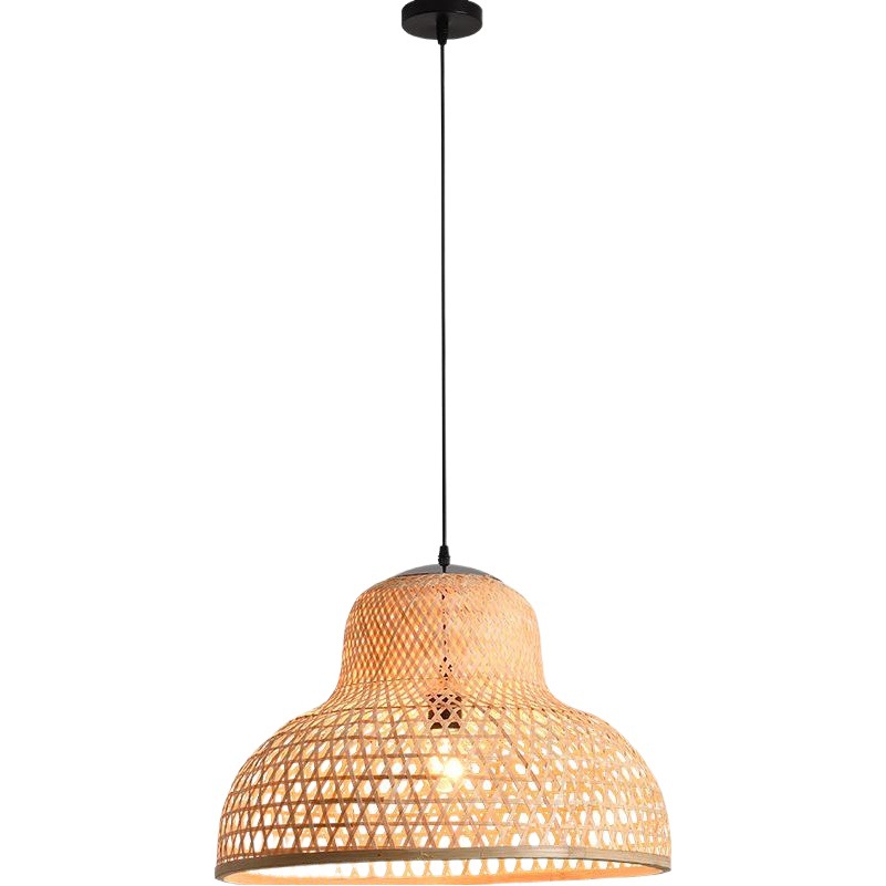 Lámpara de araña de pantalla de bambú chino lámpara de restaurante de estilo del sudeste asiático antiguo creativo B & B lámpara de restaurante de olla caliente