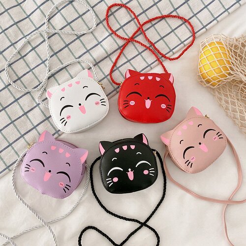 Children's Fashion Casual Crossbody Bag  New Cartoon Cute Little Cat Wallet