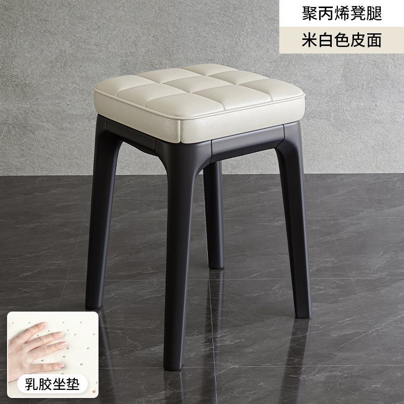 Silla de comedor del hogar taburete de plástico silla engrosada bolsa suave Banco alto apilable moderno simple comedor taburete sala de estar