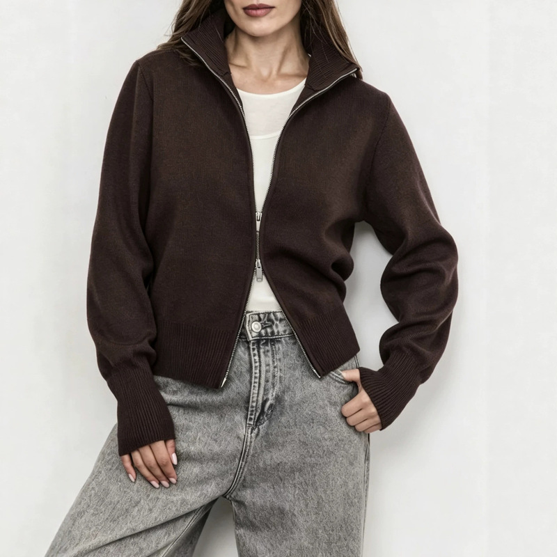 Sweater with a double zipper Sweater with a double zipper