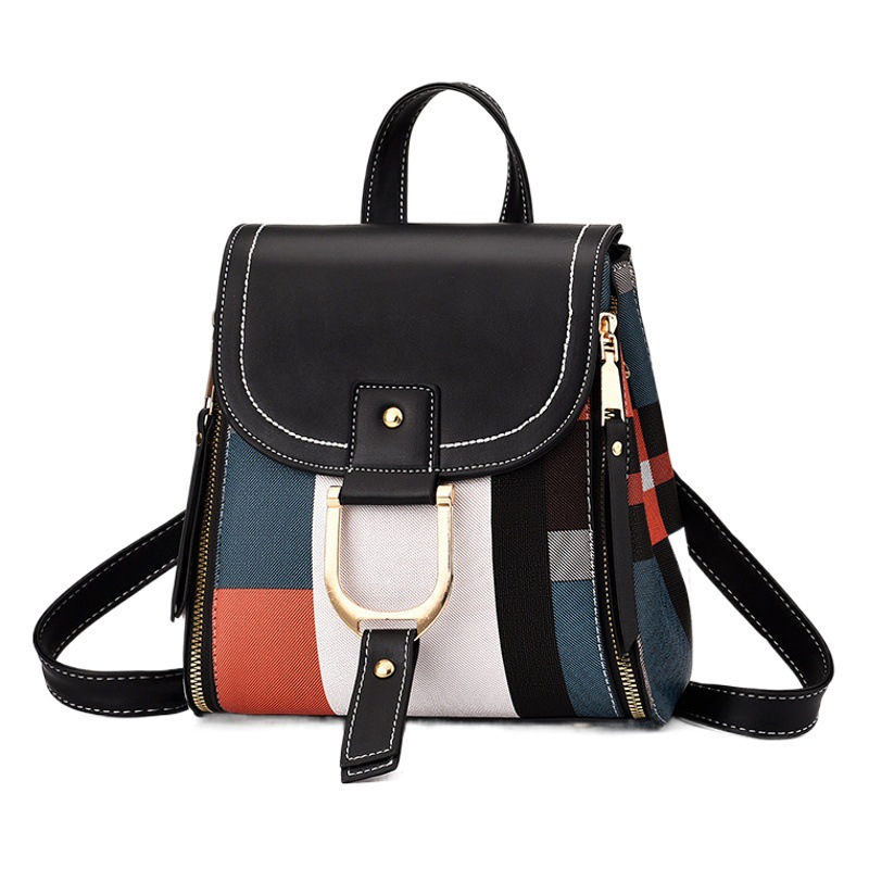 〖Dropshipping〗 Mochila 2025, nueva mochila de estilo coreano, de cuero suave, para viajes, de gran capacidad, para la escuela, con diseño de colores contrastantes