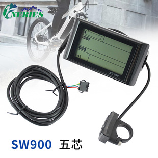 Electric Vehicle Sw900Lcd Lcd Instrument Data Display 5-Core Bicycle Modification Accessories Set 24-72V