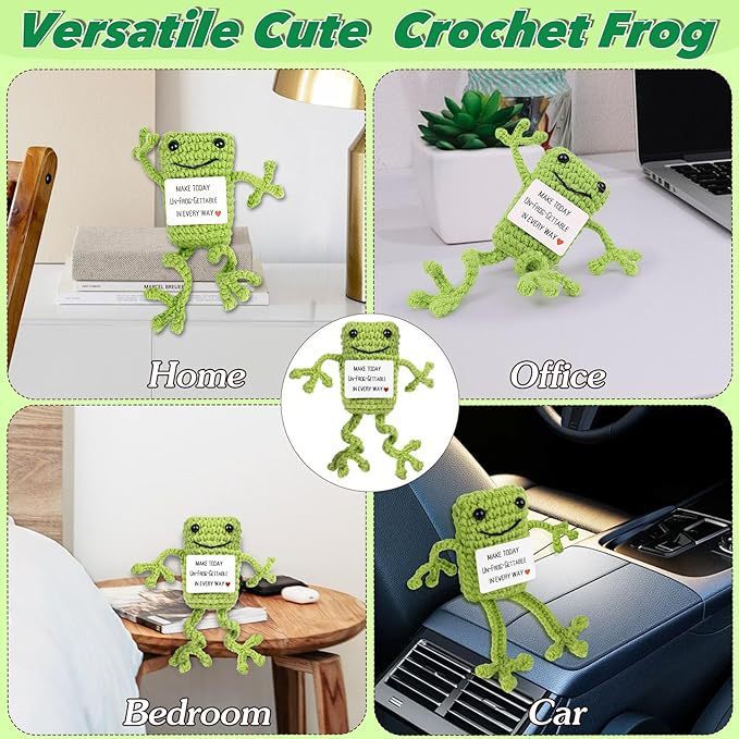 Funny Positive Frogs Mini Crochet Froミニかぎ針長脚カエル|undefined