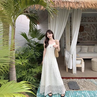 2026刺绣吊带连衣裙纯欲风女夏季气质时尚气质收腰显瘦别致长裙子