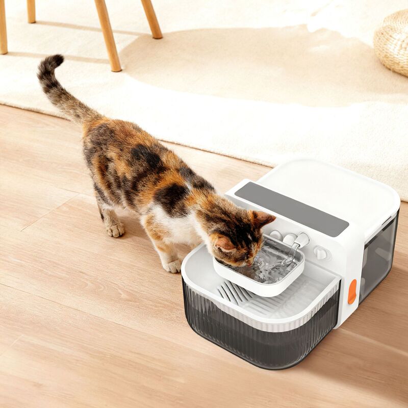 Clean and Dirty Water Separation, Constant Temperature, Smart Wireless Cat Water Dispenser, Pet Automatic Circulation and Pouring Water Feeder for Cats and Dogs