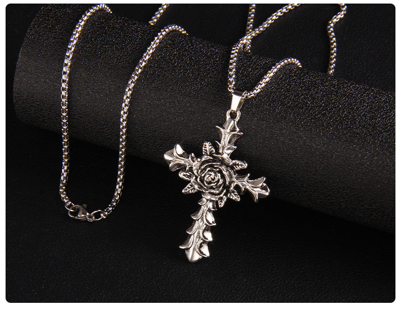 Fashion Cross Stainless Steel Plating Pendant Necklace 1 Piece