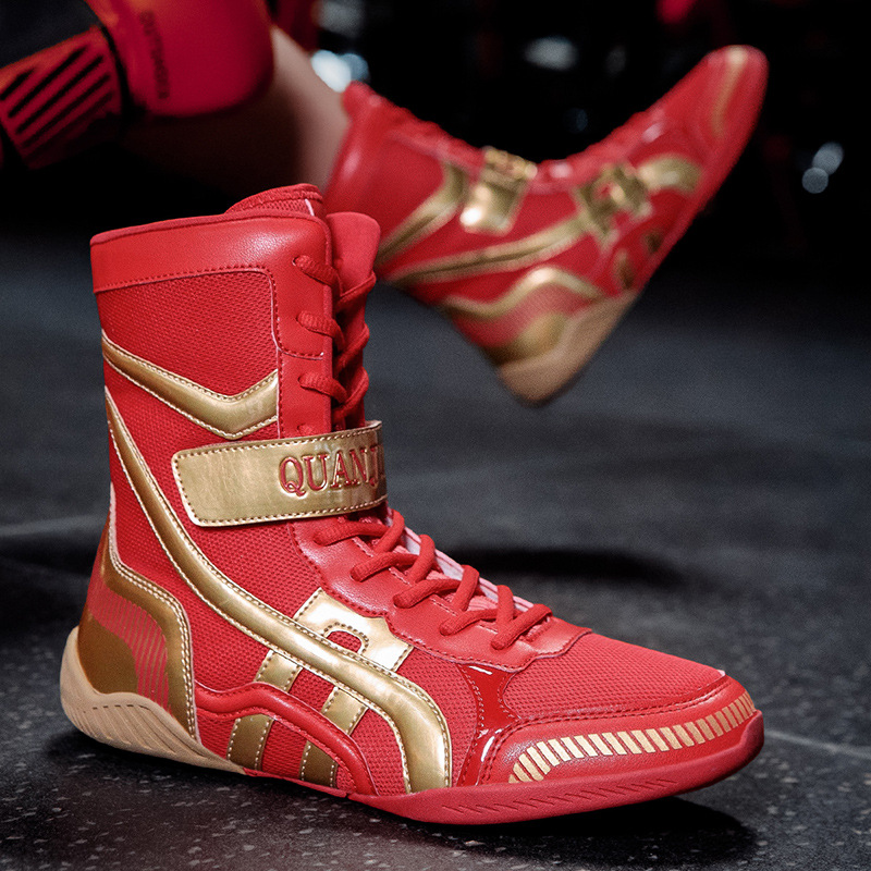 Professional Boxing Shoes, Sanda Fighting Shoes, Non-Slip and Wear-Resistant Martial Arts Training Boxing Shoes, Taekwondo Muay Thai Men's Fighting Shoes
