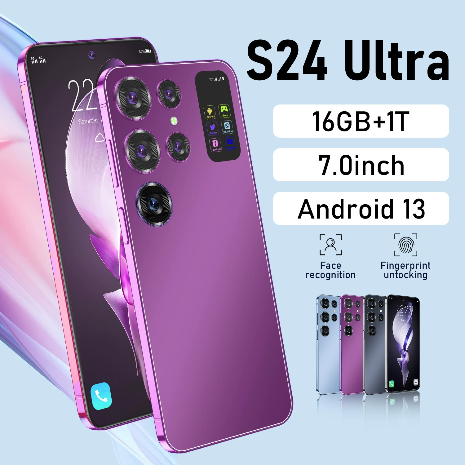 (Торговля через границу), смартфон, мобильный телефон, S24, 2023, 7.6 дюйма, Android, (Физические)