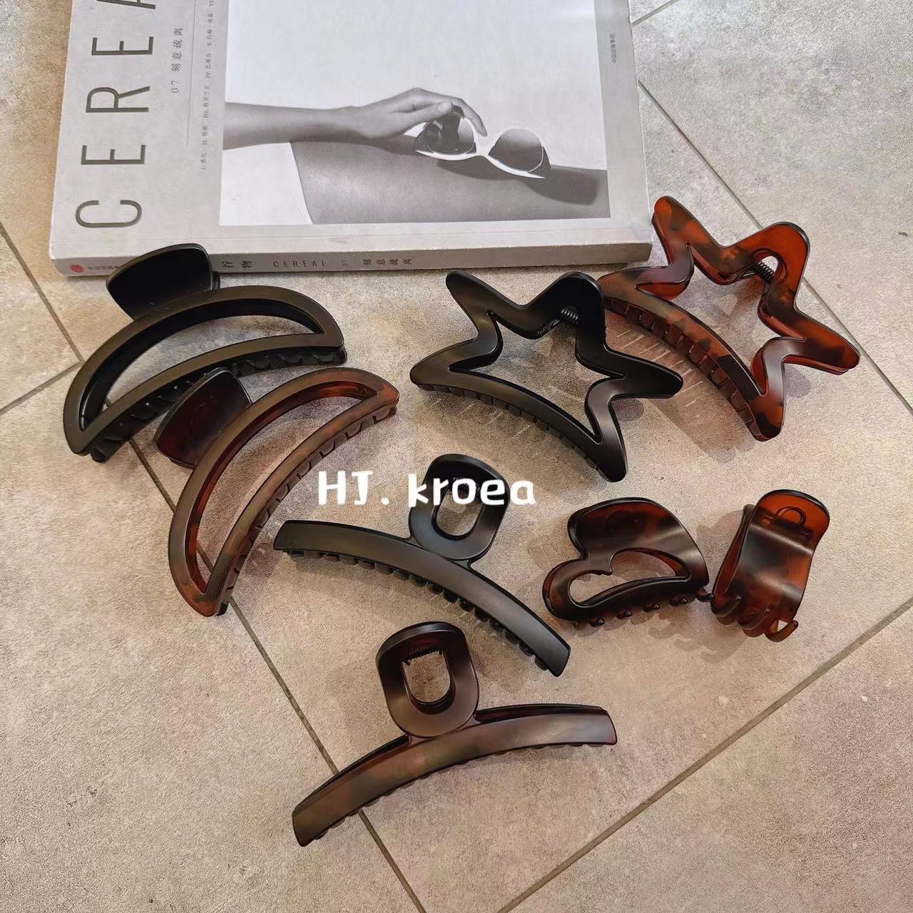 經典～抓的牢抓的緊秋冬磨砂啞光氣質大號PC玳瑁色發抓盤發抓夾