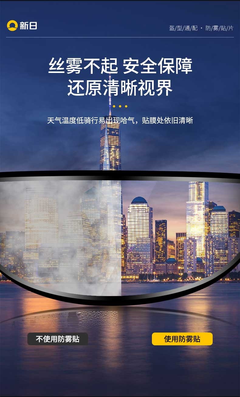 Suitable for Xinri universal helmet lens anti-fog film, high-definition motorcycle full-face and half-face helmet anti-fog protective film