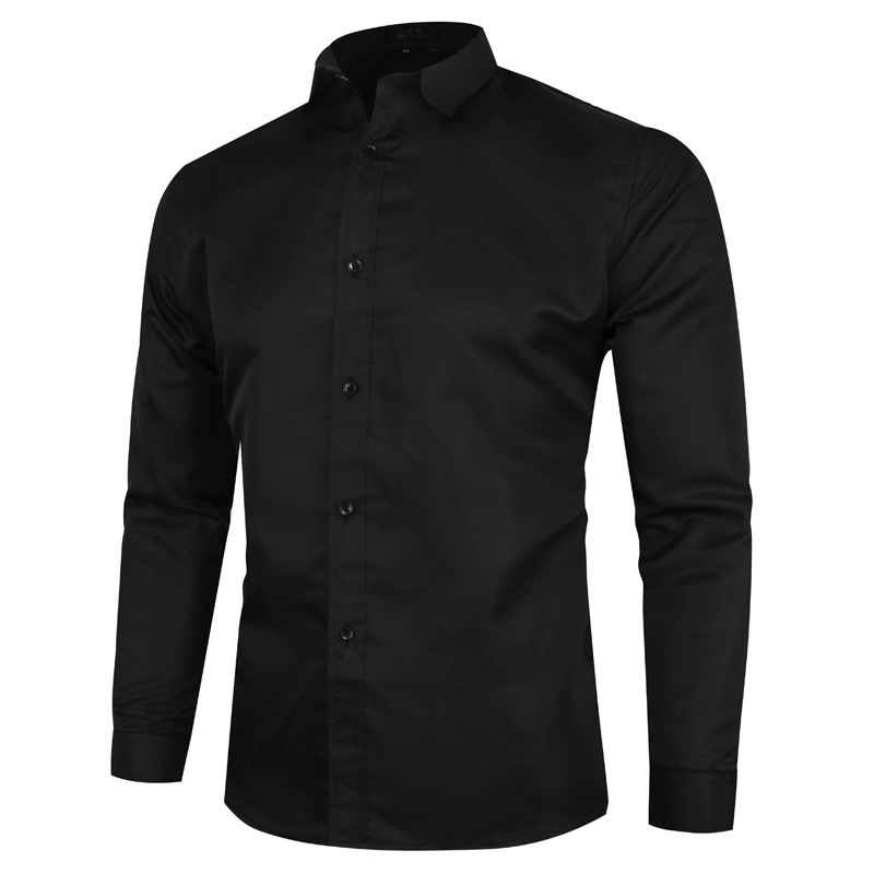 Ropa de comercio exterior color de moda más tamaño camisa de manga larga para hombre Four Seasons camisa casual de negocios hombres eBay al por mayor