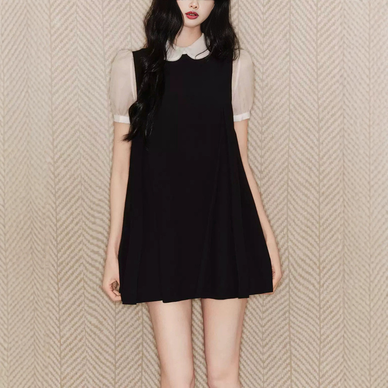 Lace Doll Collar Short-Sleeved Shirt with Puff Sleeves and Layered Tops for Women in Spring and Summer Lace Doll Collar Short-Sleeved Shirt with Puff Sleeves and Layered Tops for Women in Spring and Summer