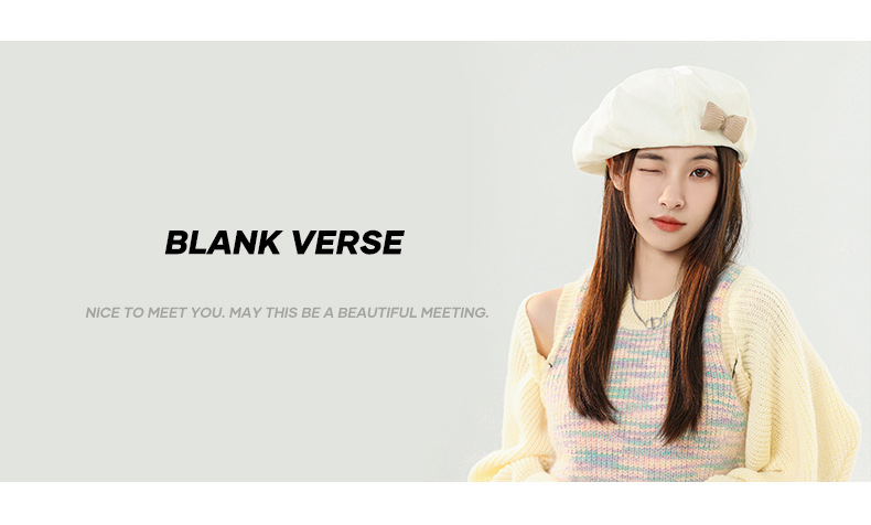 Hat female autumn and winter solid color bow beret parent-child Korean version white sweet bud hat retro painter hat_voghion.com