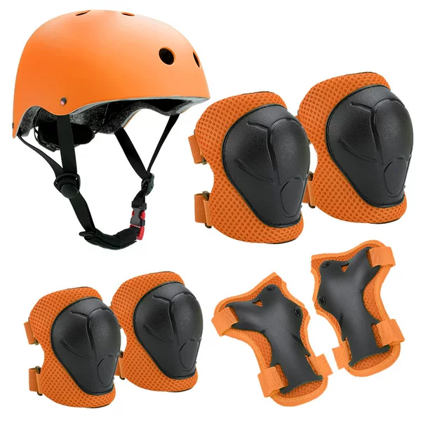 Factory direct children's sports protective equipment balance wheel roller skating knee protection elbow protection bicycle helmet 7-piece set