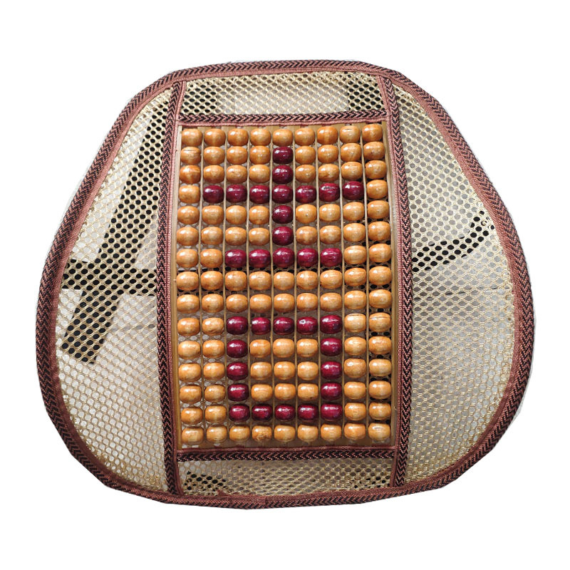 厂家直销夏季半木珠腰靠汽车座椅木珠吉字夏季手编靠背垫护腰靠垫|ru