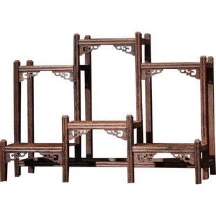 Storage Rack Chicken Wing Wood Display Rack Chinese-Style Small Multi-Treasure Cabinet Tea Set Rack Solid Wood Teapot Rack Ornament Rack Display Rack