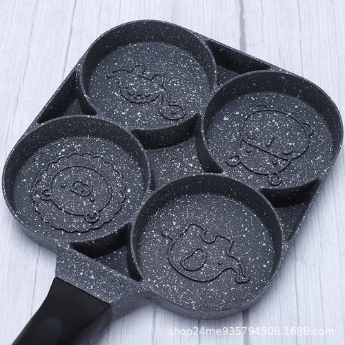 Medical stone with lid porous household non-stick pan breakfast pan frying pan burger pan wholesale mini pan cross-border