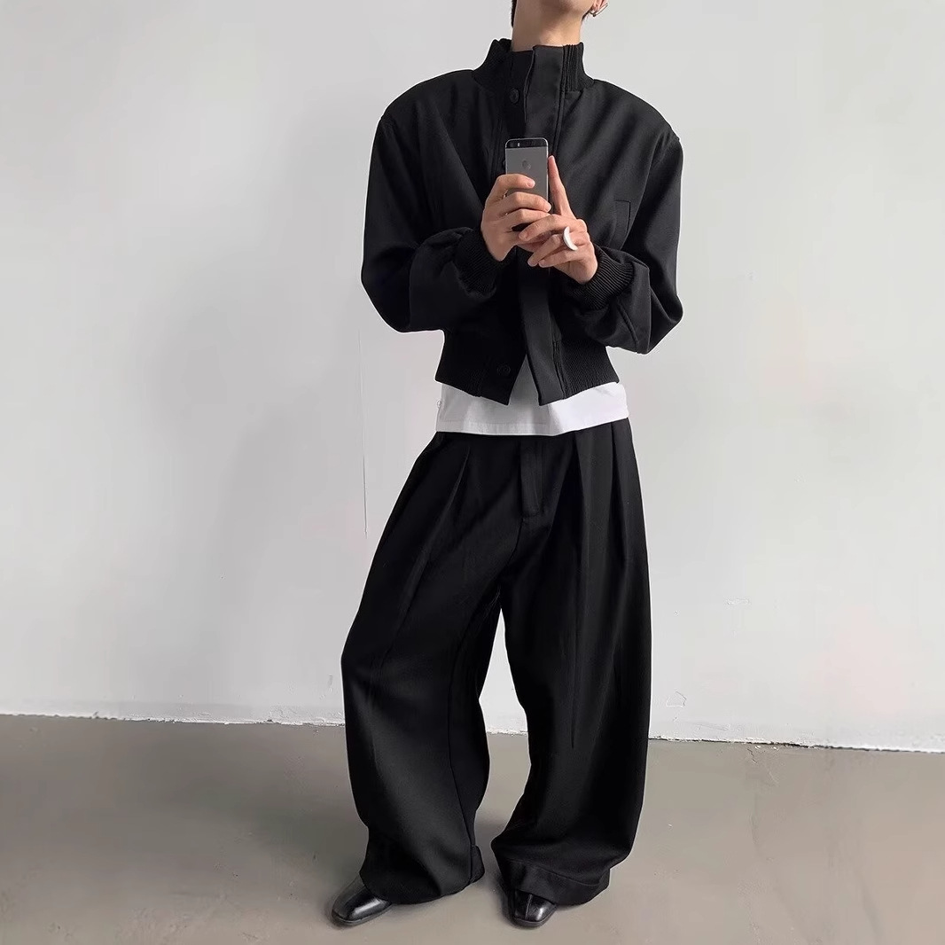 美式短款情侣棒球服外套男春秋设计感cleanfit宽松飞行员夹克