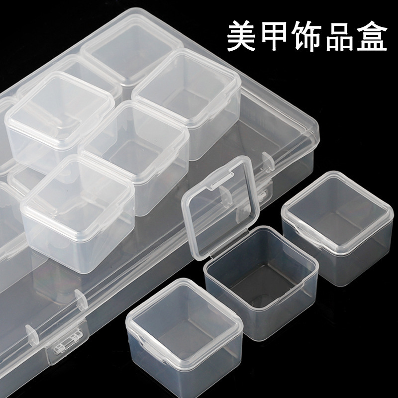 Nail Art Jewelry Box Diamond Box Plastic Empty Box Can Be Opened Separately Storage Box Translucent Nail Jewelry Box Storage Pp Box