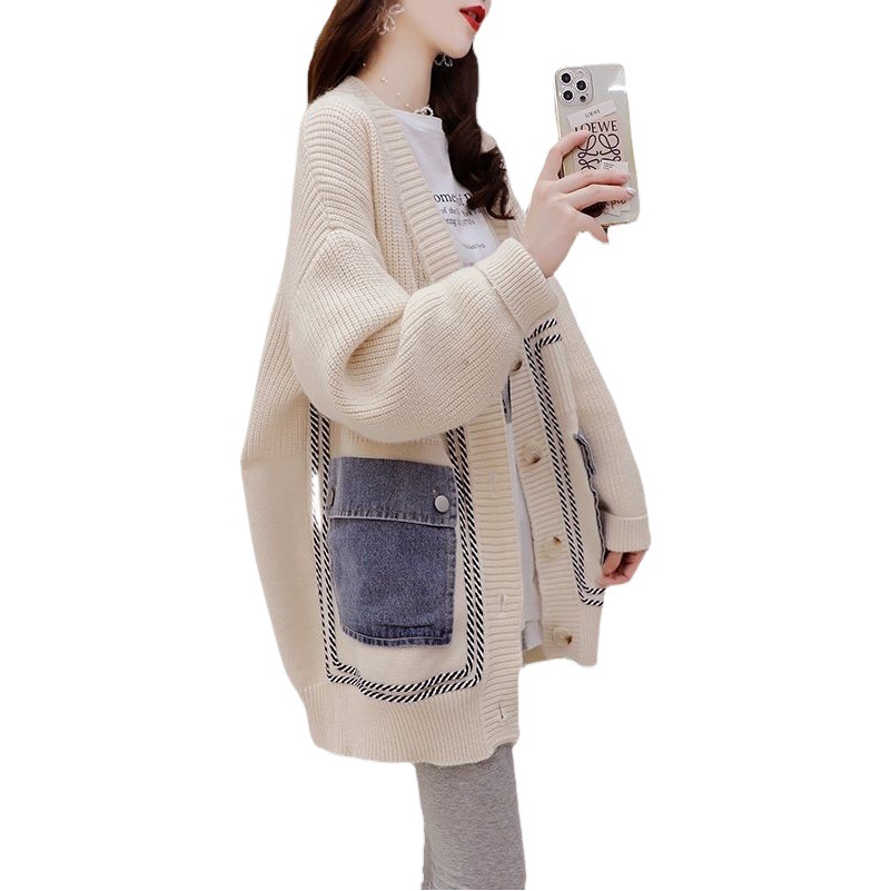 2022 nuevo Otoño e Invierno estilo occidental que reduce la edad versátil diseño de estilo perezoso estilo coreano suéter casual de longitud media para mujeres image 1