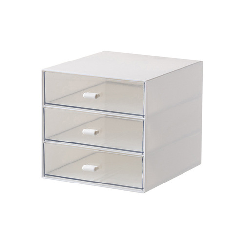 Desktop transparent drawer-style makeup box office document storage organizer bedroom study stackable combo storage cabinet