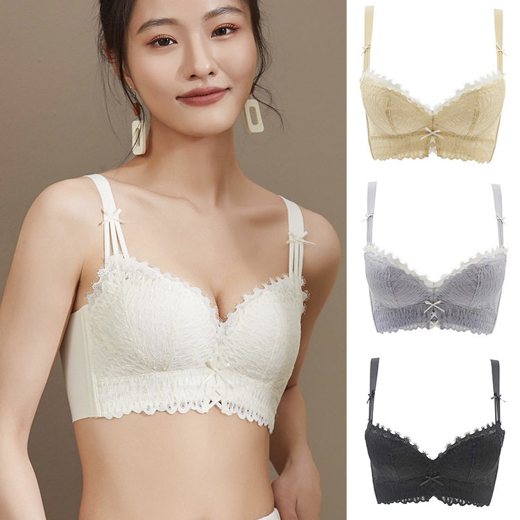 골동품 폭발 778 # 조정 가능한 란제리 여성용 섹시한 레이스 작은 가슴 반지가없는 편안한 유방 브래지어