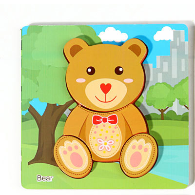 Bebé niños 1-2-3D años de edad la mitad de madera tridimensional rompecabezas bebé educación temprana inteligencia práctica mano ojo niños y niñas Juguetes