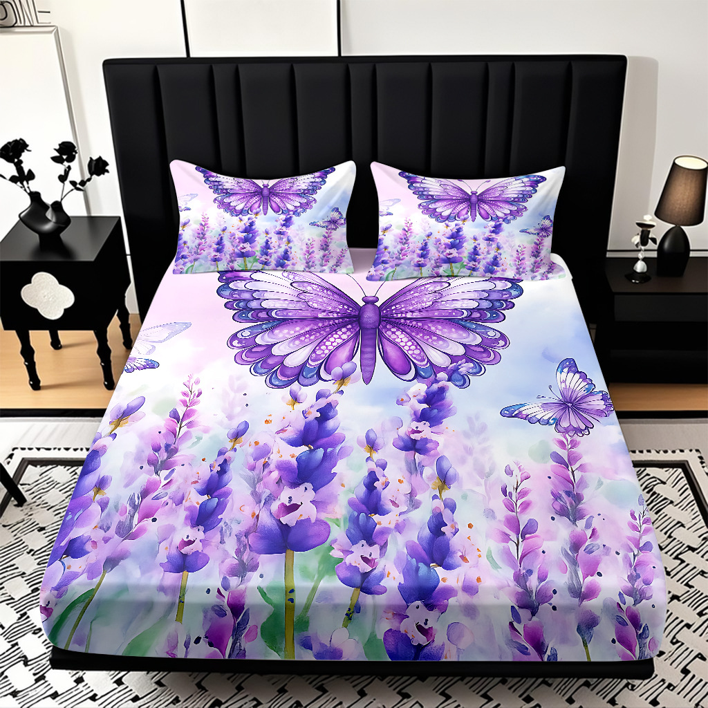 TEMU / JIT transfronterizo varios patrones de mariposa impresión digital de alta definición cama gaza pillow cover kit exclusivo transfronterizo
