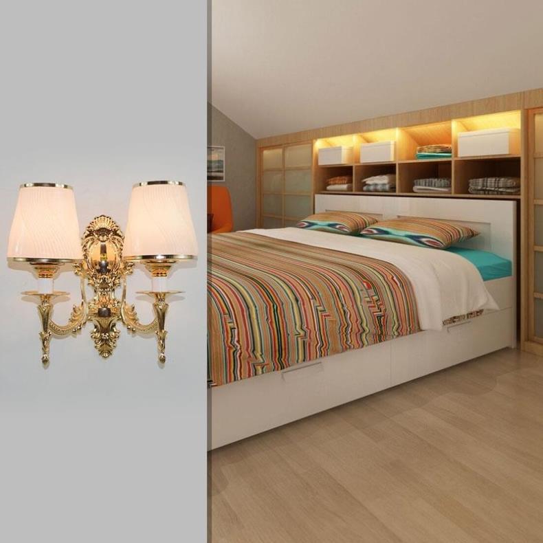 European-style wall lamp bedroom bedside lamp pastoral living room aisle wall lamp balcony lamp American lighting TV wall wall lamp