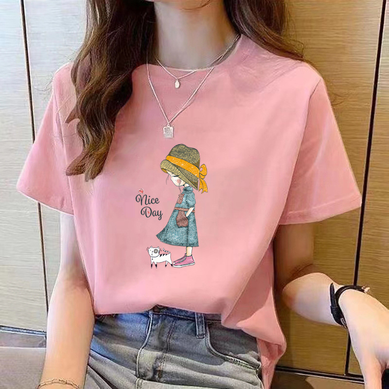 純綿半袖Tシャツ レディース ノースリーブ カジュアルトップス 半袖 夏服 新作 綿100% インナー/アウター|undefined