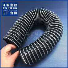 黑色鋼絲白筋條纏繞橡膠軟管合成波紋螺旋工業機械私企訂工廠浙江