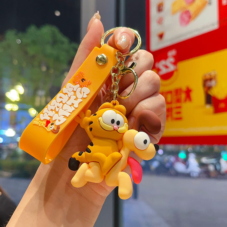 卡通加菲猫钥匙扣小挂件立体公仔汽车钥匙链学生书包挂饰厂家批发|undefined