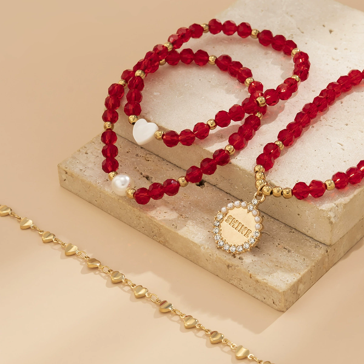 (Cross-border trading), ретро аксессуар, украшение с буквами в форме сердца, кристал bracelet, европейский стиль, микроростровка, простой и элегантный дизайн