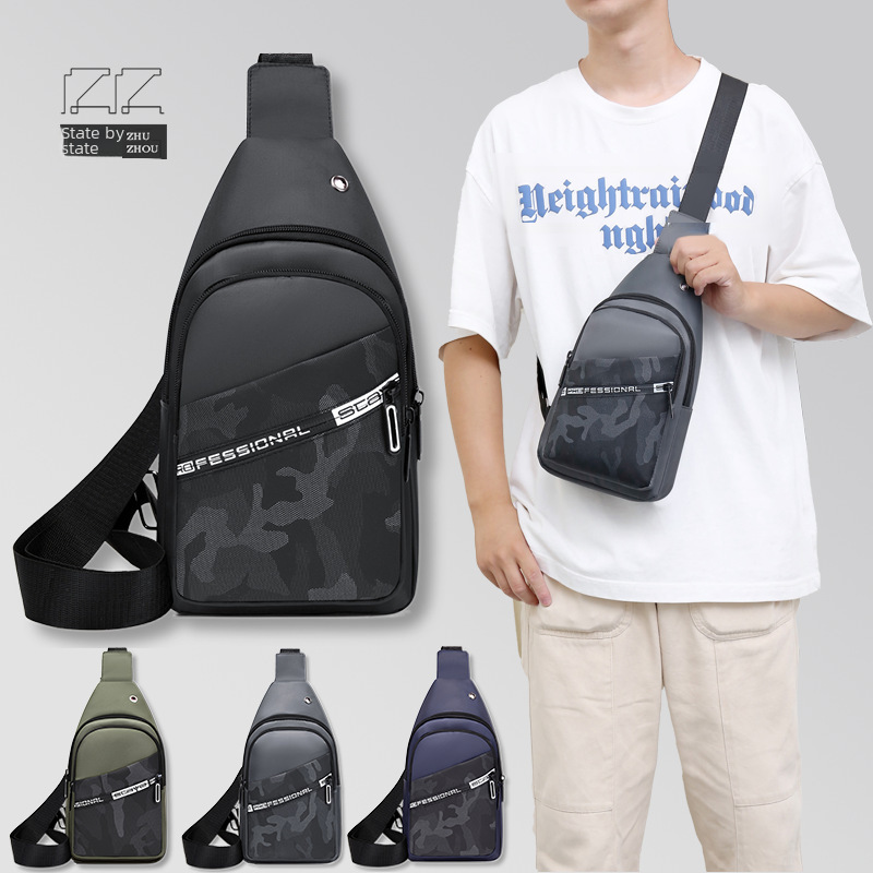 New Outdoor Men's Chest Bag Casual Fashion Trend Crossbody Bag Camouflage Waterproof Large Capacity Chest Bag Wholesale