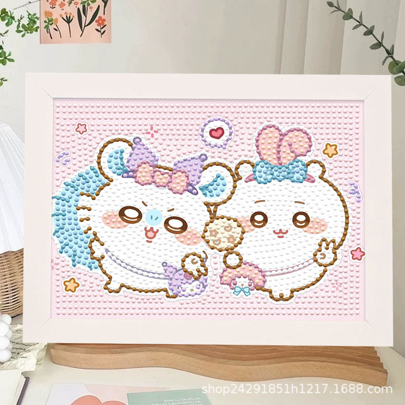 Diamante nuevo lápiz de dibujos animados pequeño nuevo pegatino diy puzzle manual regalo de cumpleaños para niños estudiantes