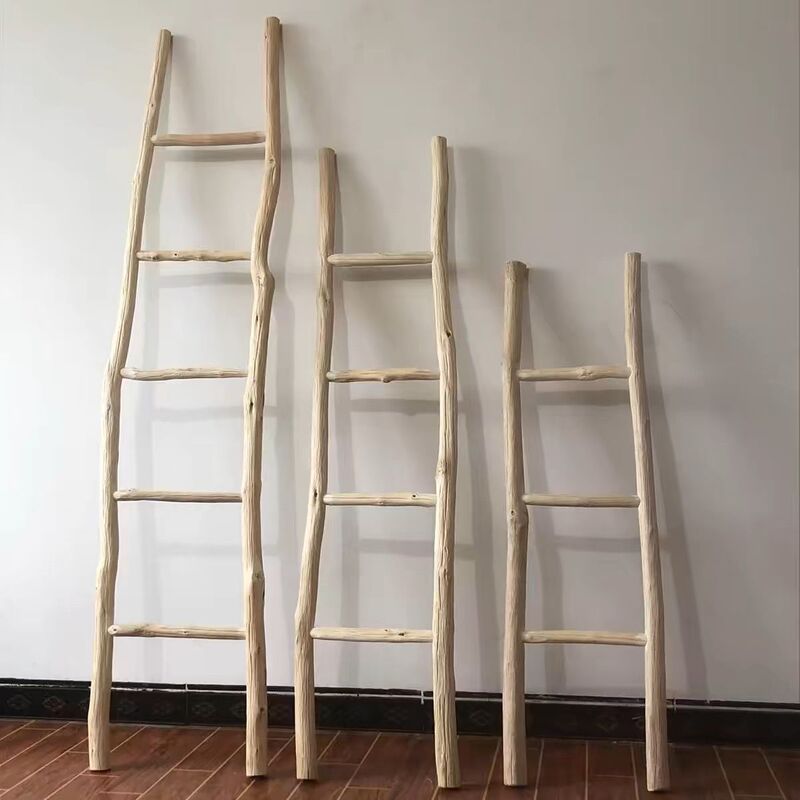 Dry Branches Nordic Solid Wood Ladder Ornaments Log B&B Trapezoidal Storage Coat Rack Photography Props
