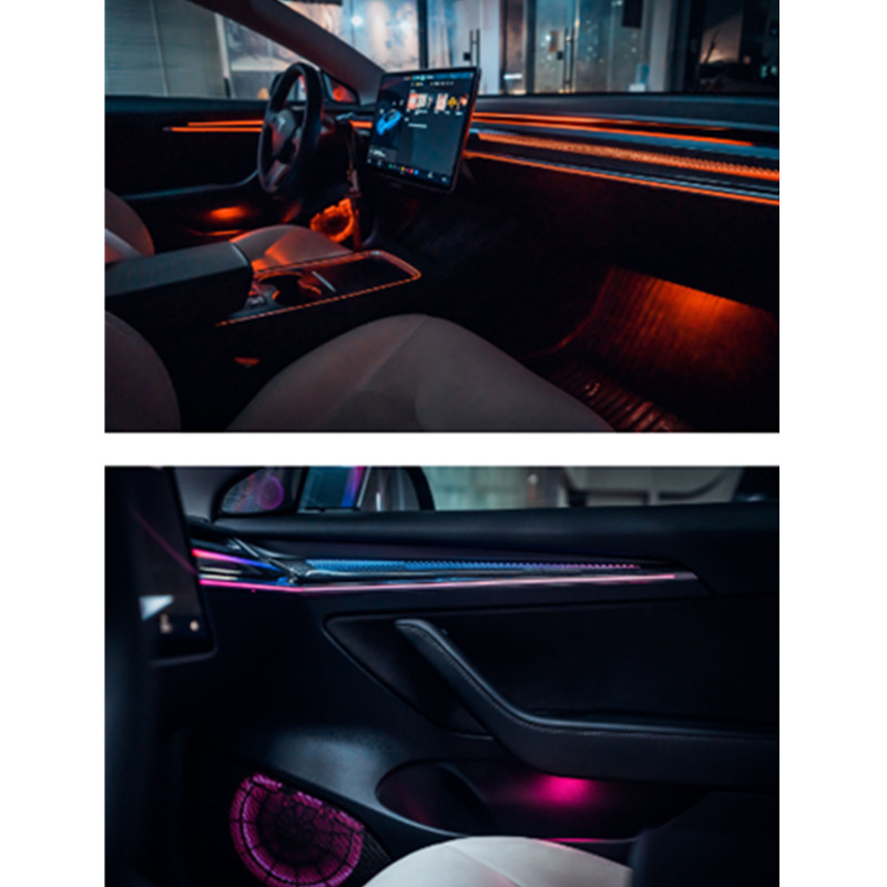 21-23 Tesla modelo Y especial de aluminio eléctrico esculpido tipo de luz de atmósfera