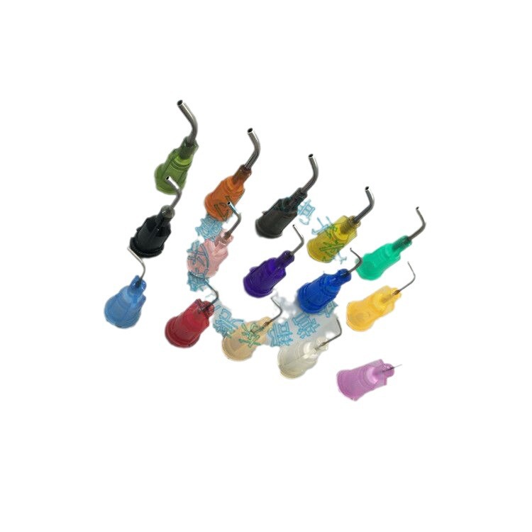 弯头螺口塑座不锈钢嘴注胶打胶针咀管弯针嘴金属点胶机胶嘴