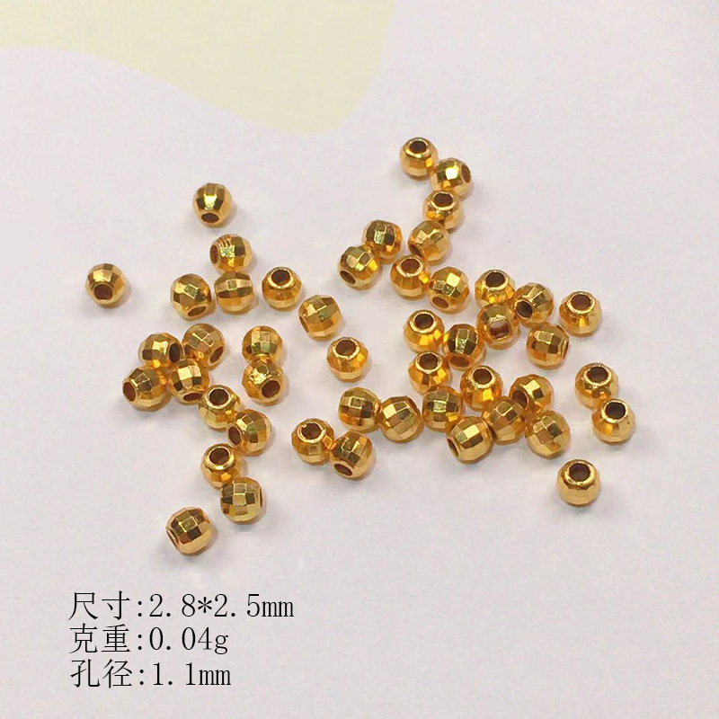 S925 Silver Plated Gold Torus Loose Bead Spacer Semi-finished DIY Jewelry Crystal Jewelry Bracelet Necklace Accessories