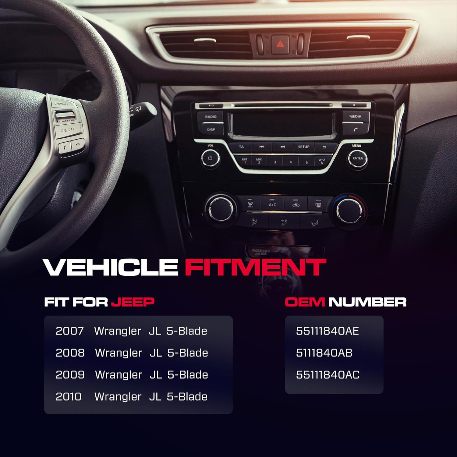 55111840Ae 55111840Ab/Ac/Ad Is Suitable for the Air Conditioning Control Panel of the Jeep Wrangler