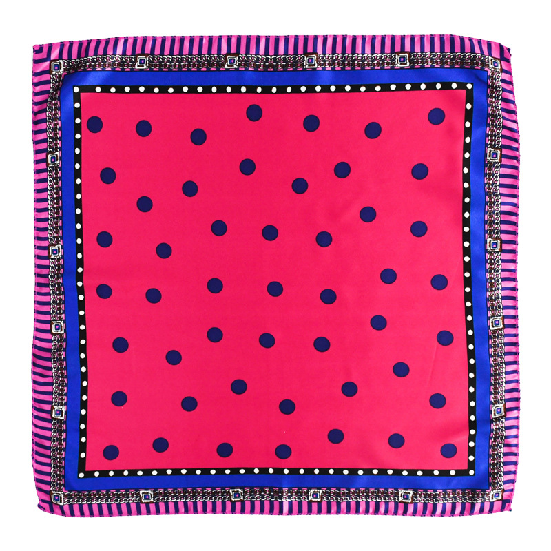 50 toallas cuadradas francesas retro punto de onda de color contraste de moda para proteger el cuello con patrón de cuello de seda de alta calidad bufandas