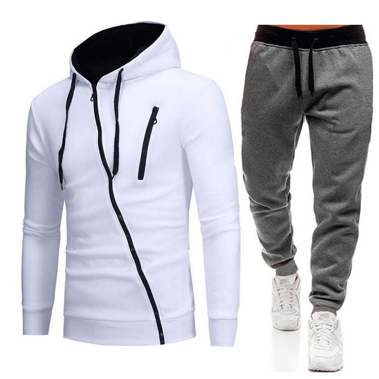 Cross-border hombre otoño y invierno nuevo hombre casual chaqueta deportiva al aire libre chaqueta encapuchada pantalones de manga larga moda