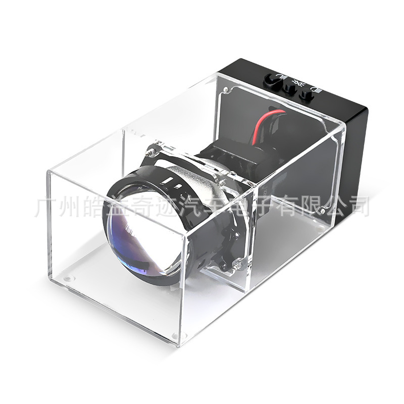 Caja de prueba de lente de luz dual LED de 3 pulgadas para automóviles, caja de visualización de un botón para controlar láser de luz cercana y alta