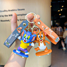 創意卡通貓和老鼠鑰匙扣汽車鑰匙掛件情侶包包鑰匙鏈掛飾禮品批發