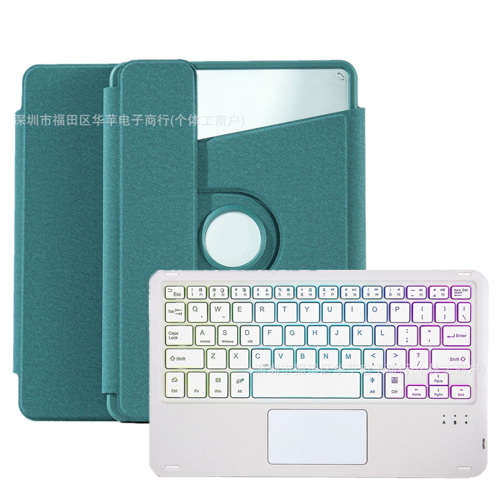 Adecuado para Xiaomi 6Pro RGB retroiluminación Bluetooth teclado funda de cuero Redmi SE11 acrílico giratorio 11.5 teclado funda