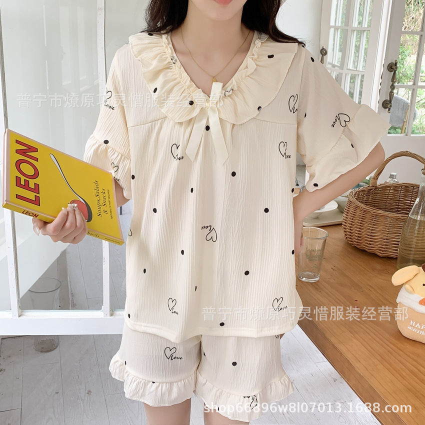 Princess Wind Pijamas verano 2024 nuevo estilo puro deseo de estilo medio largo in-hinge pijama ropa doméstica mujer