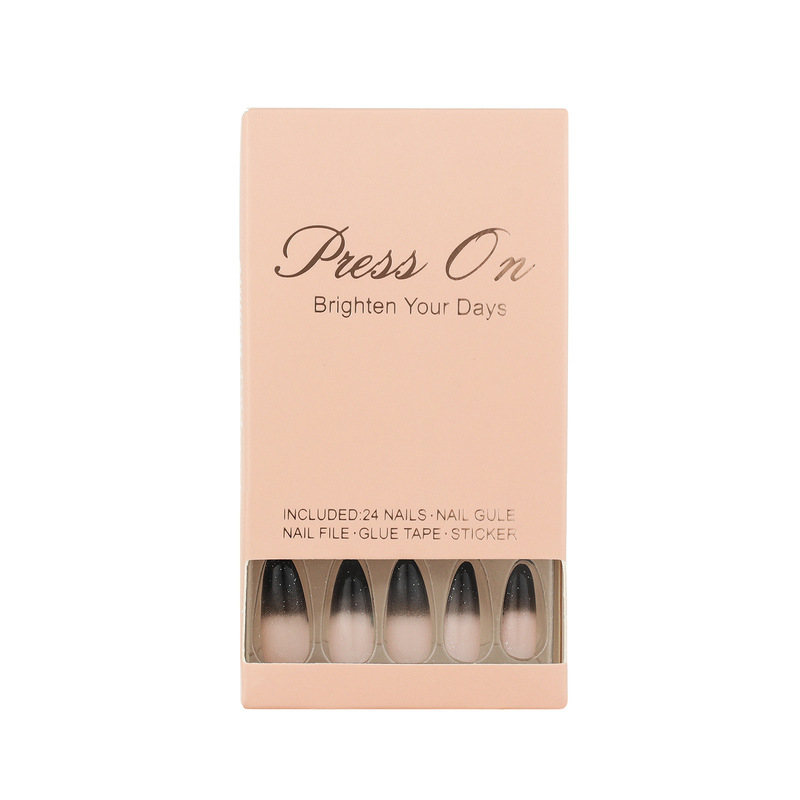 Fancy Press Wholesale Customized Long Almond Nails 24 Pieces Halloween Series French Fake Nails Tips