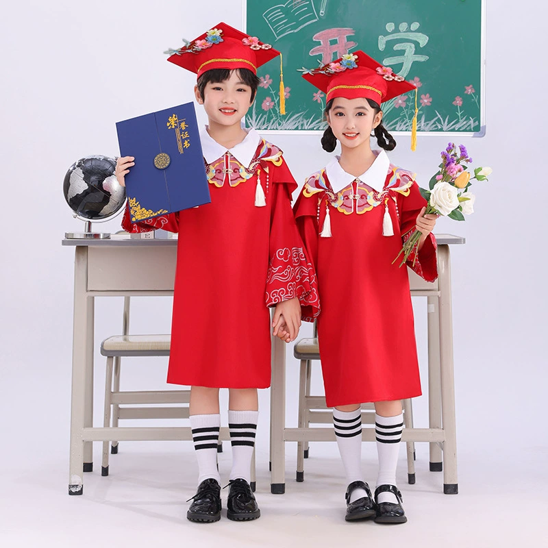 Детский красный выпускной халат в китайском стиле