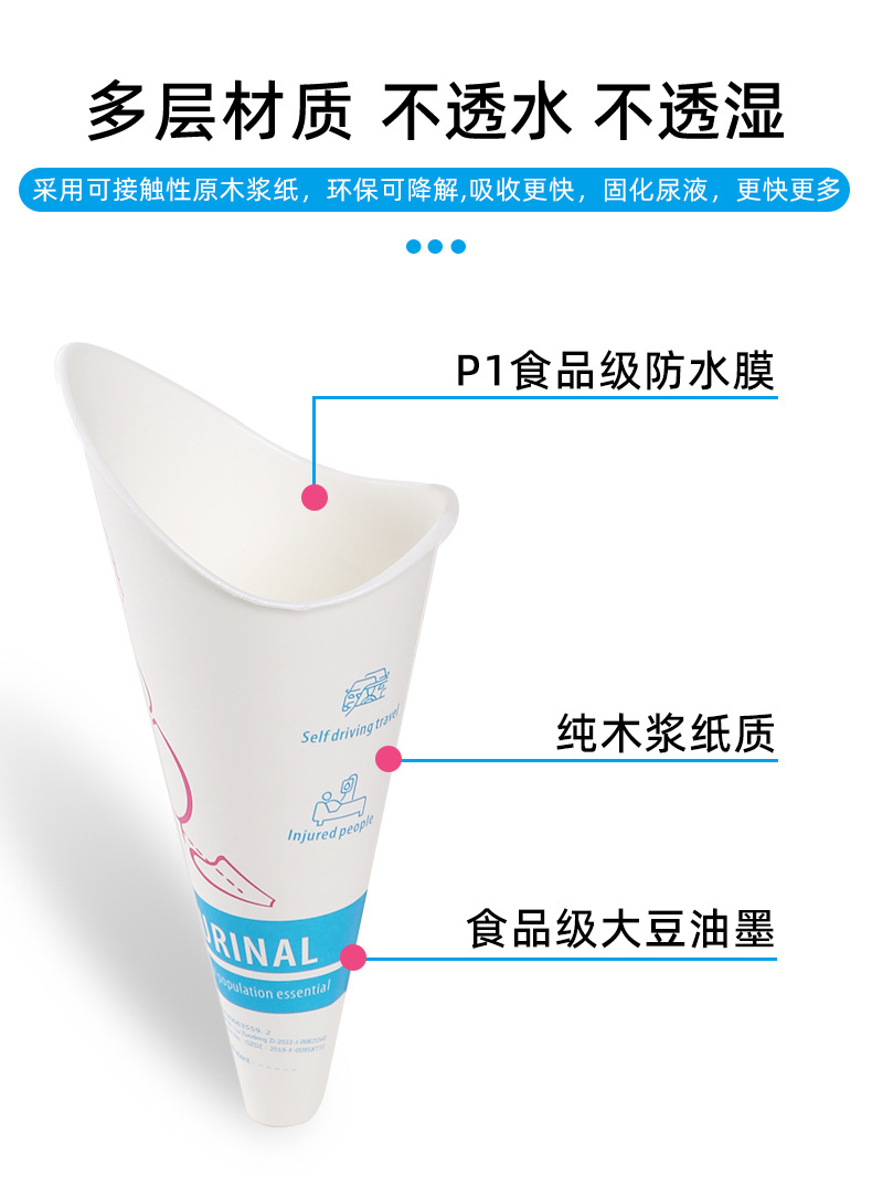 Disposable Paper Urinal for Women Standing Urinal for Women Outdoor Pregnant Women Urinal Car Emergency Urine Bag