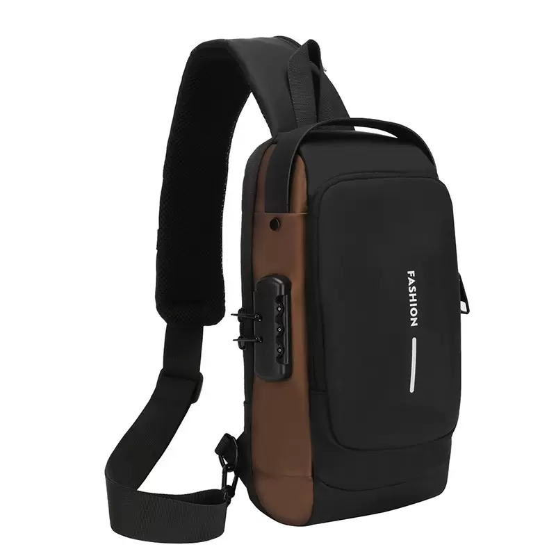 男机车包密码防盗胸包男士包单肩包运动腰包休闲多功能斜挎包